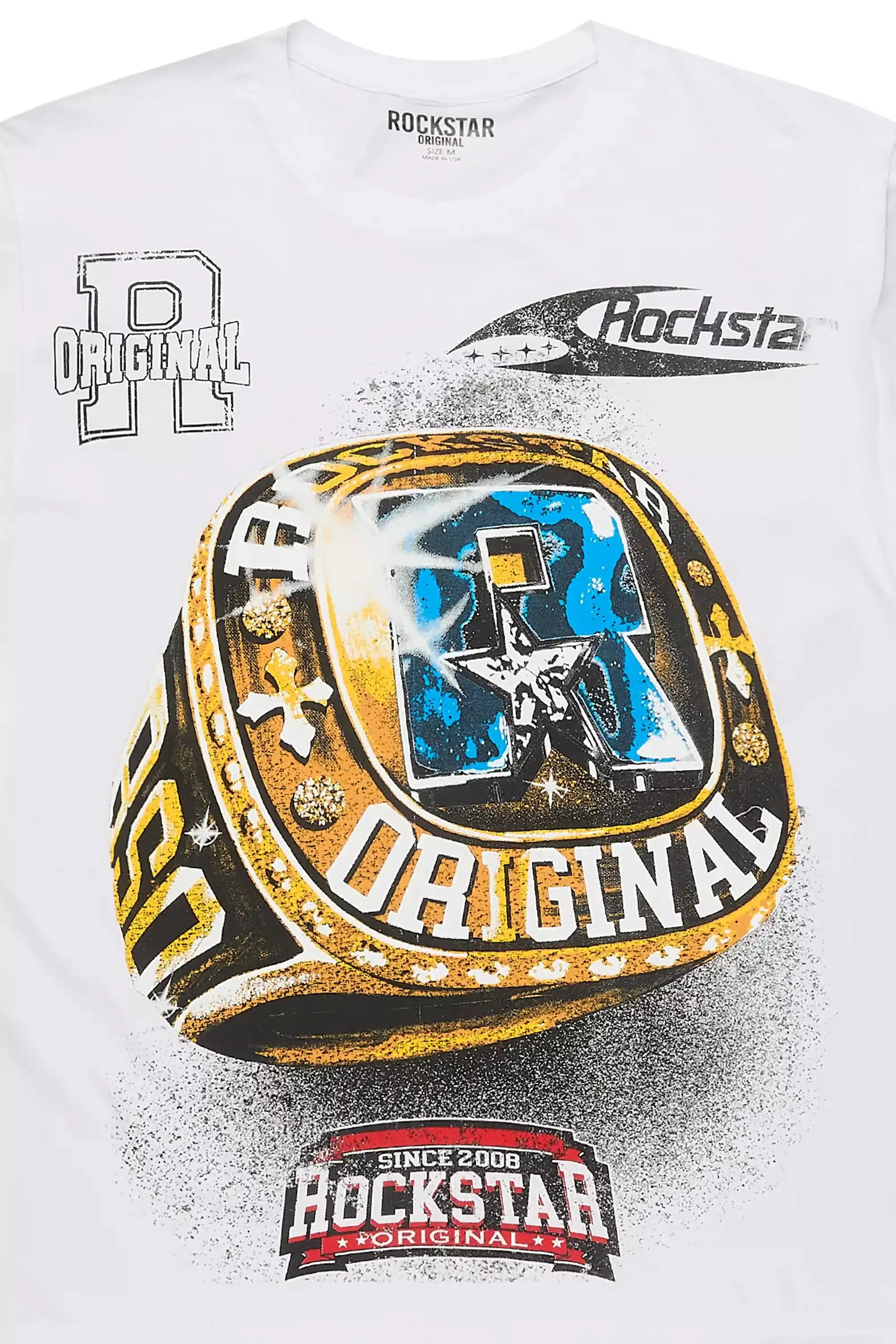 Vakiyah White Graphic Short Sleeve Tee sold by Rockstar Original product image thumbnail 2