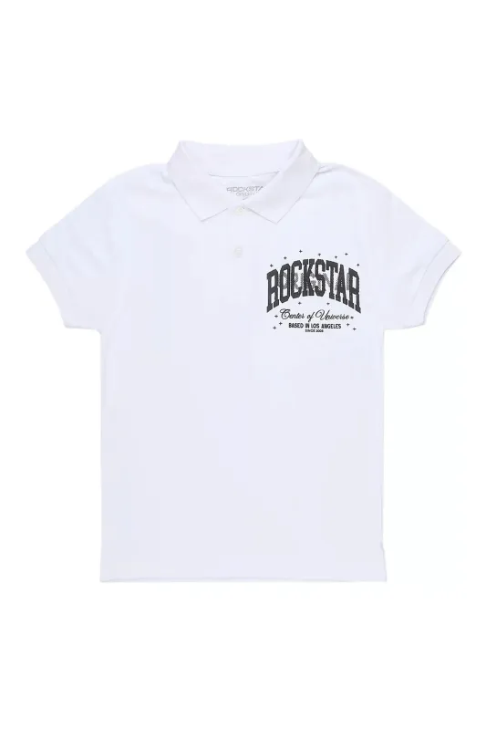 Boys Ruffo White/Black Polo sold by Rockstar Original