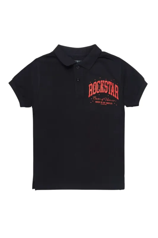 Boys Ruffo Black/Red Polo sold by Rockstar Original
