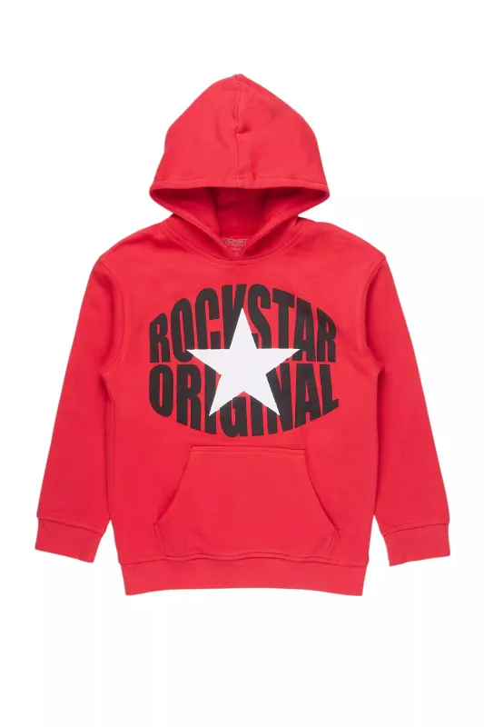 Boys Ezra Red Graphic Hoodie sold by Rockstar Original