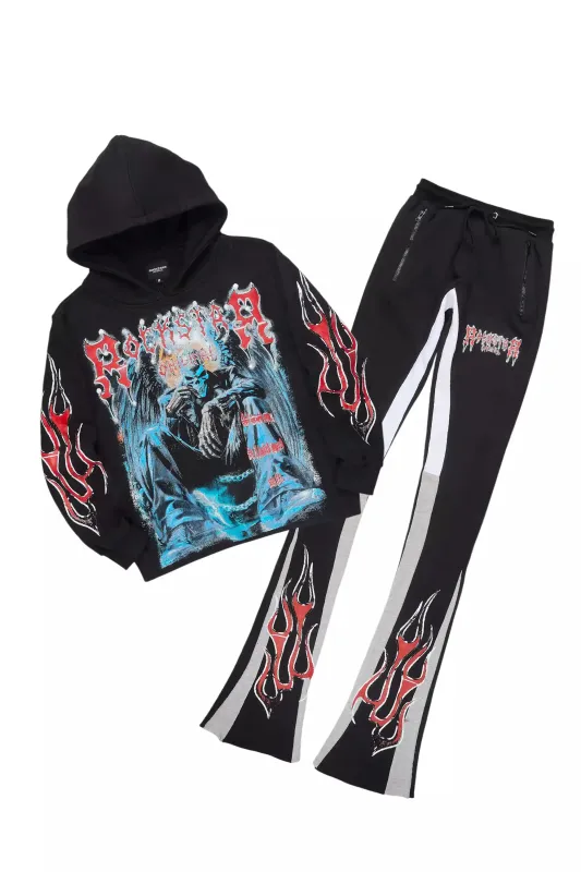 Krowne Black/Blue Hoodie/Super Stacked Track Set sold by Rockstar Original