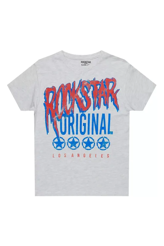 Boys Wizzurd Heather Grey/Red Graphic T-Shirt sold by Rockstar Original