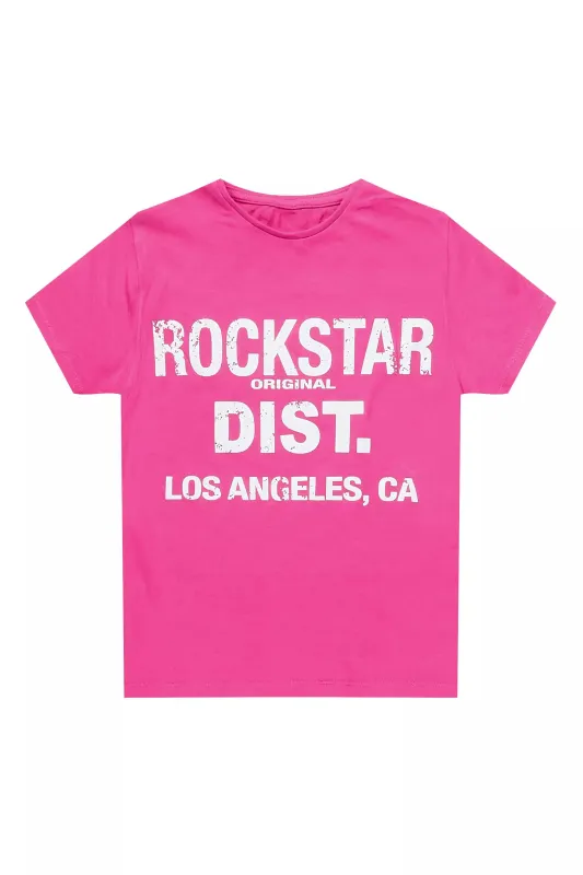 Girls Janny Fuchsia/White Graphic T-Shirt sold by Rockstar Original
