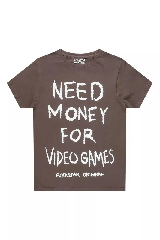 Boys M4 Video Games Graphite/White Graphic T-Shirt sold by Rockstar Original