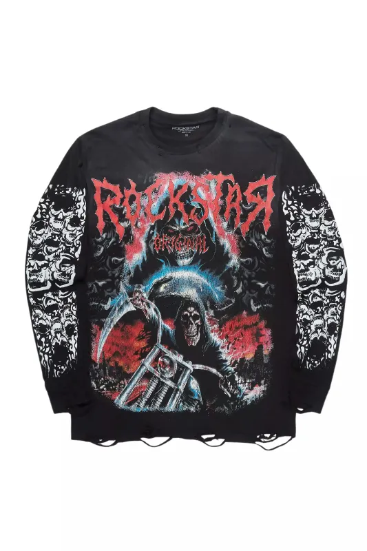 Fredricka Black Graphic Long Sleeve Tee sold by Rockstar Original
