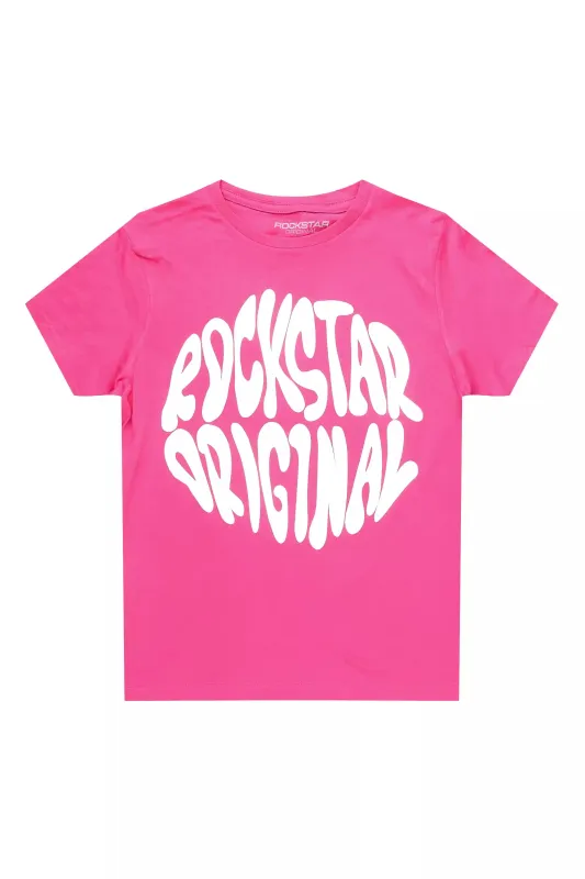 Boys Thierry Fuchsia/White Graphic T-Shirt sold by Rockstar Original