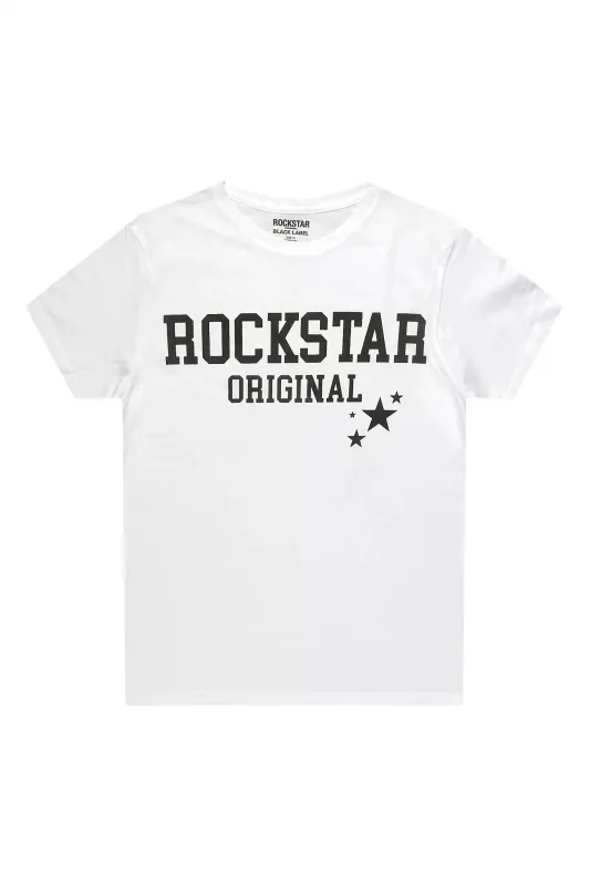 Boys Pluton White/Black Graphic T-Shirt sold by Rockstar Original