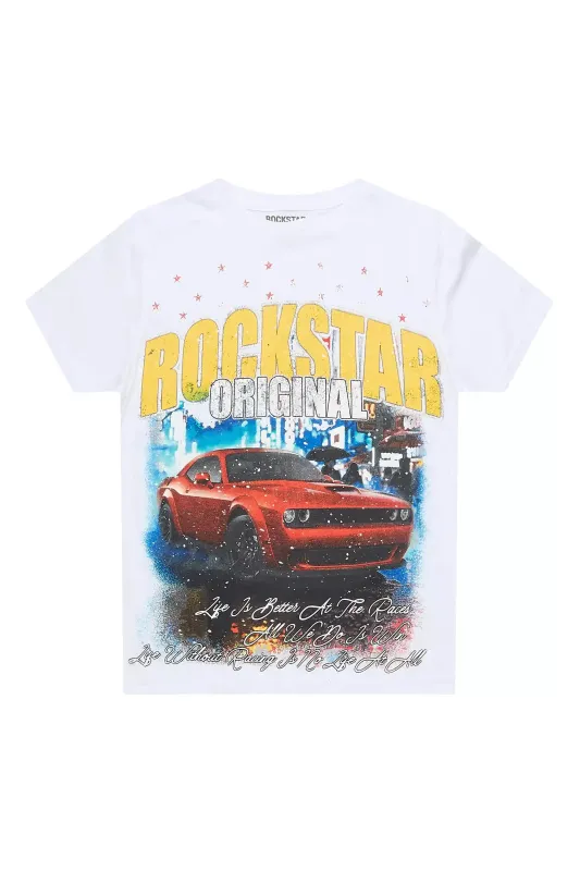 Boys Zerix White Graphic T-Shirt sold by Rockstar Original