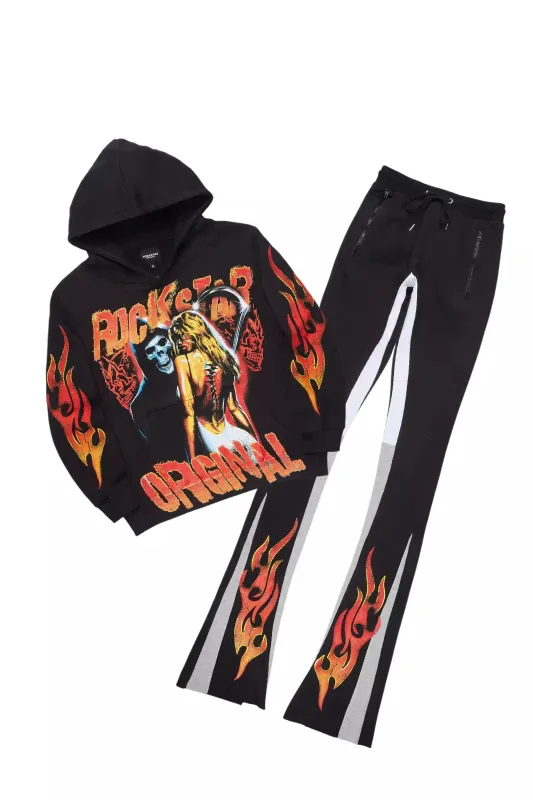Zo Black/Orange Hoodie/Super Stacked Track Set sold by Rockstar Original