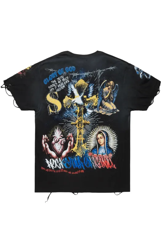 Talisa Black Oversized T-Shirt sold by Rockstar Original