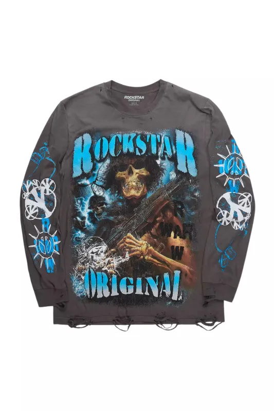 Delisha Charcoal Graphic Long Sleeve Tee sold by Rockstar Original
