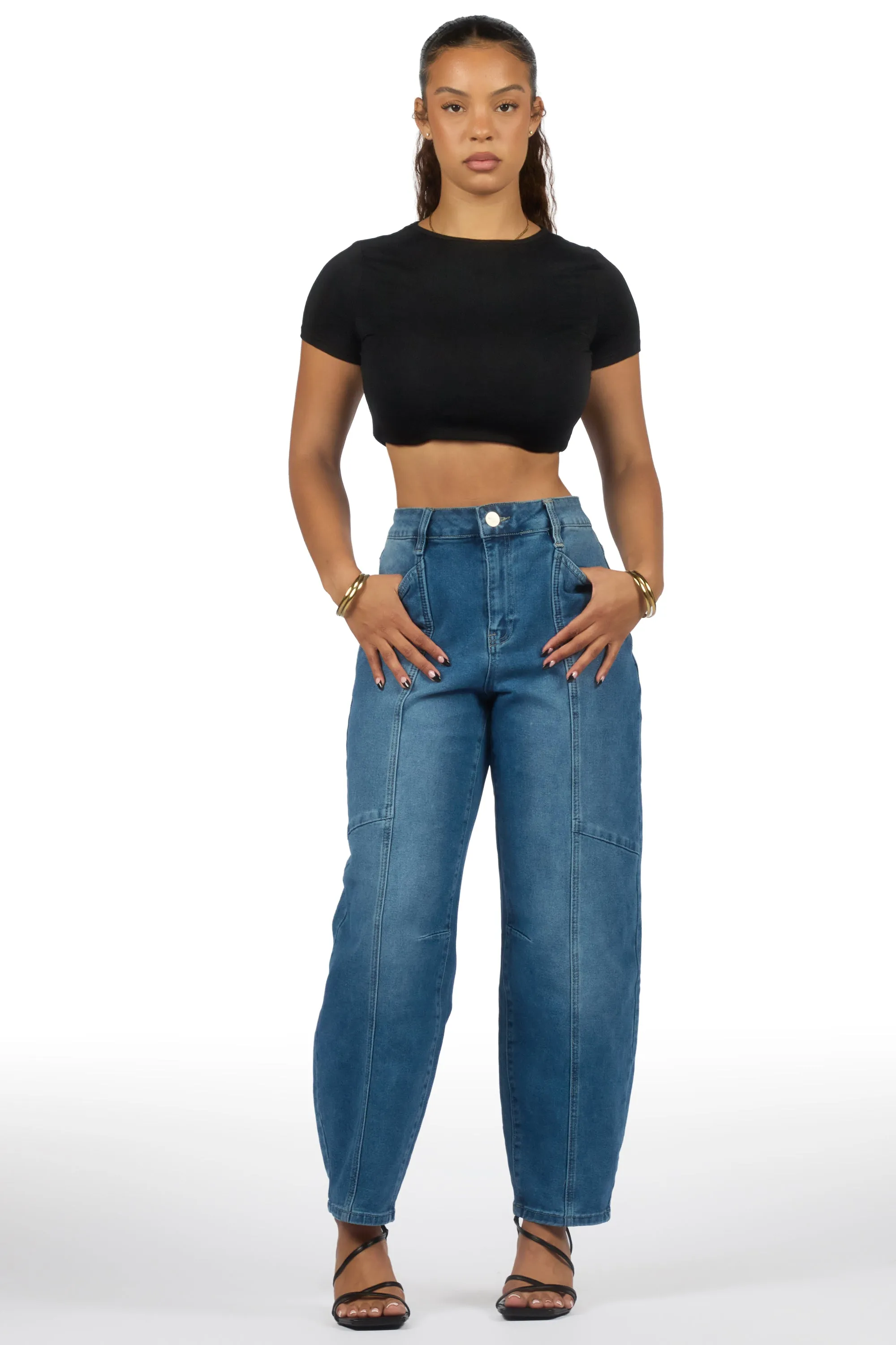 Shavila Med. Wash Seamed Barrel Baggy Jean sold by Rockstar Original product image thumbnail 4