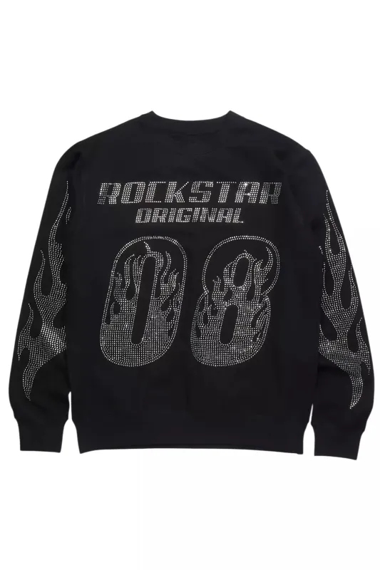 Markisha Black Rhinestone Crewneck Sweatshirt made by Rockstar Original