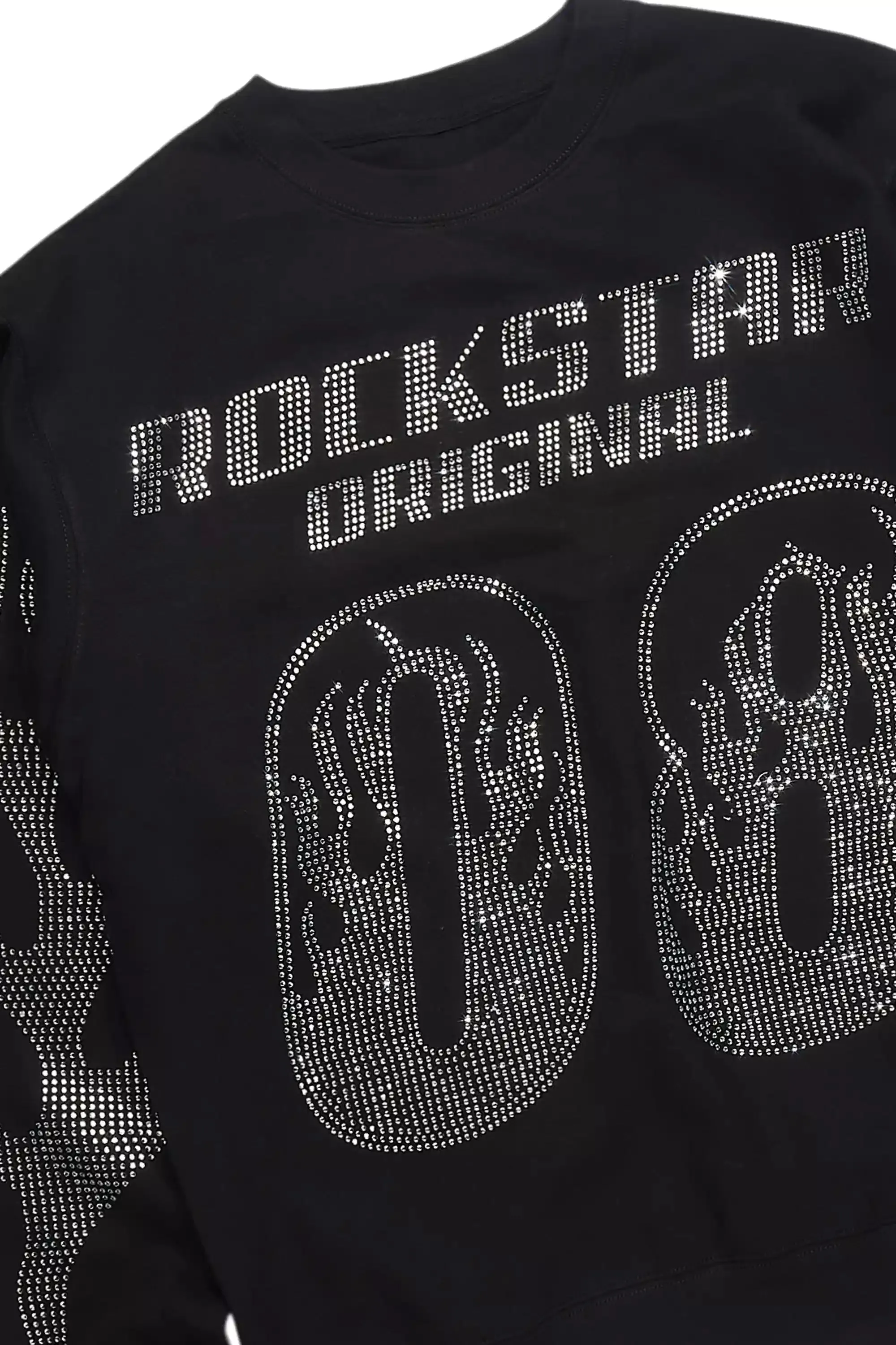 Markisha Black Rhinestone Crewneck Sweatshirt sold by Rockstar Original product image thumbnail 2
