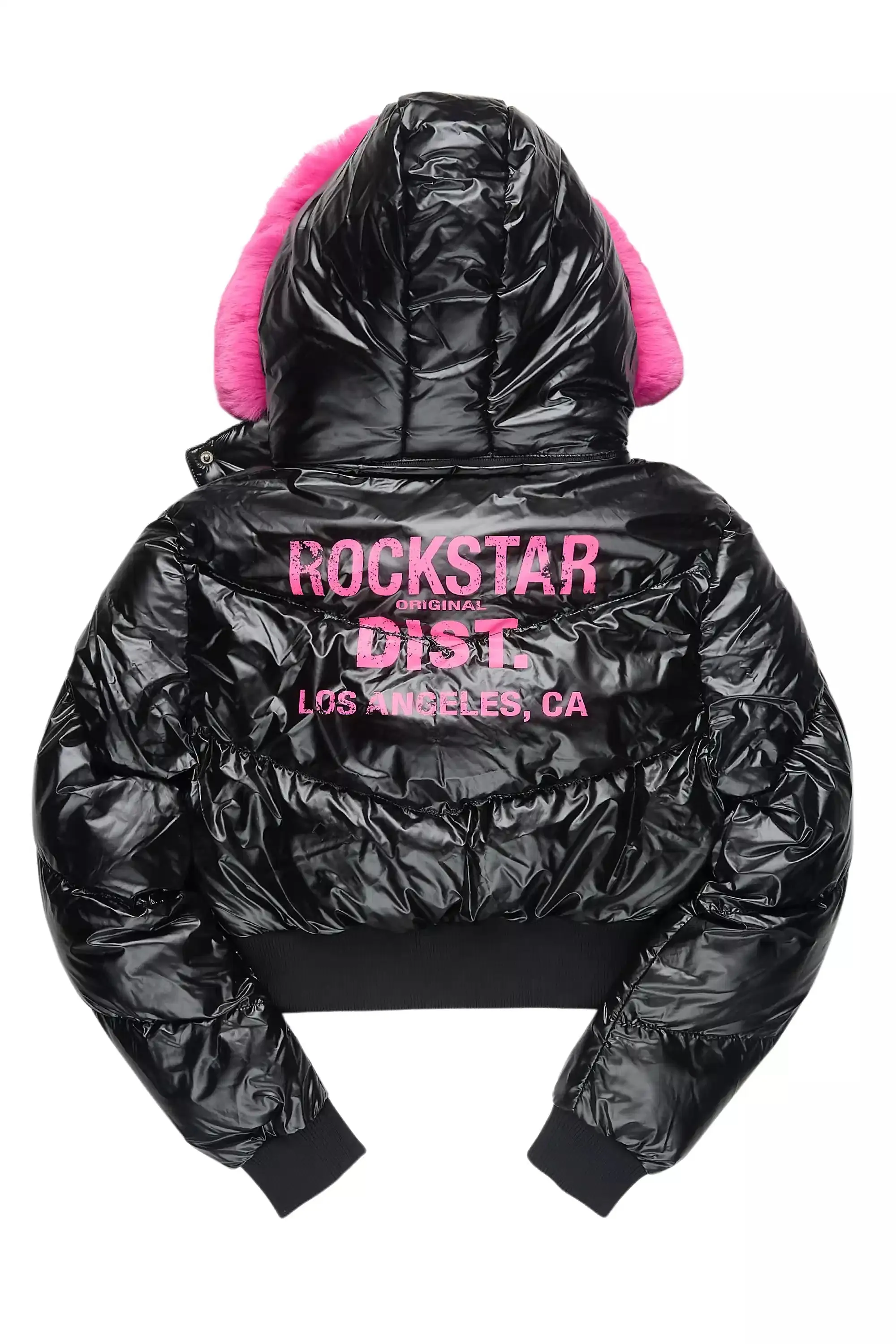 Moncia Black/Pink Puffer Jacket sold by Rockstar Original product image thumbnail 4