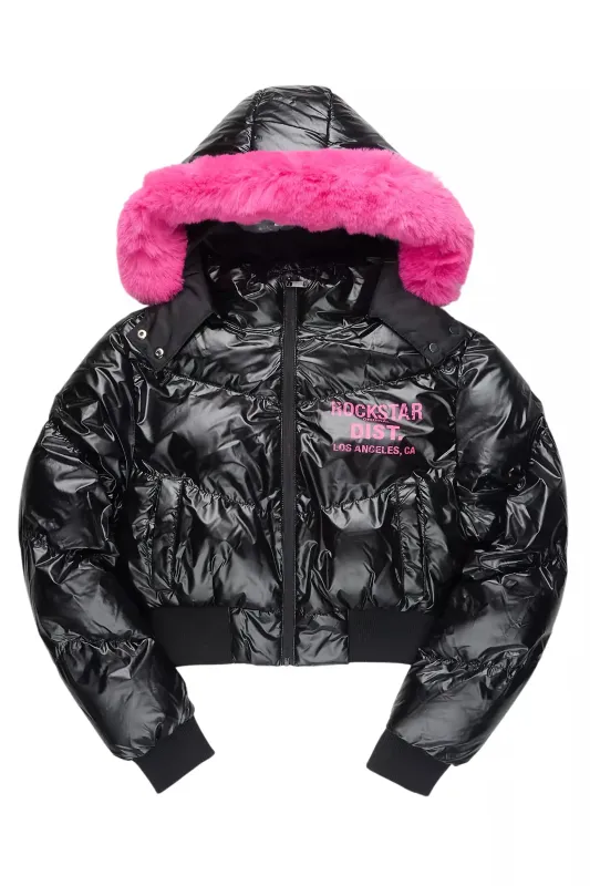 Moncia Black/Pink Puffer Jacket sold by Rockstar Original