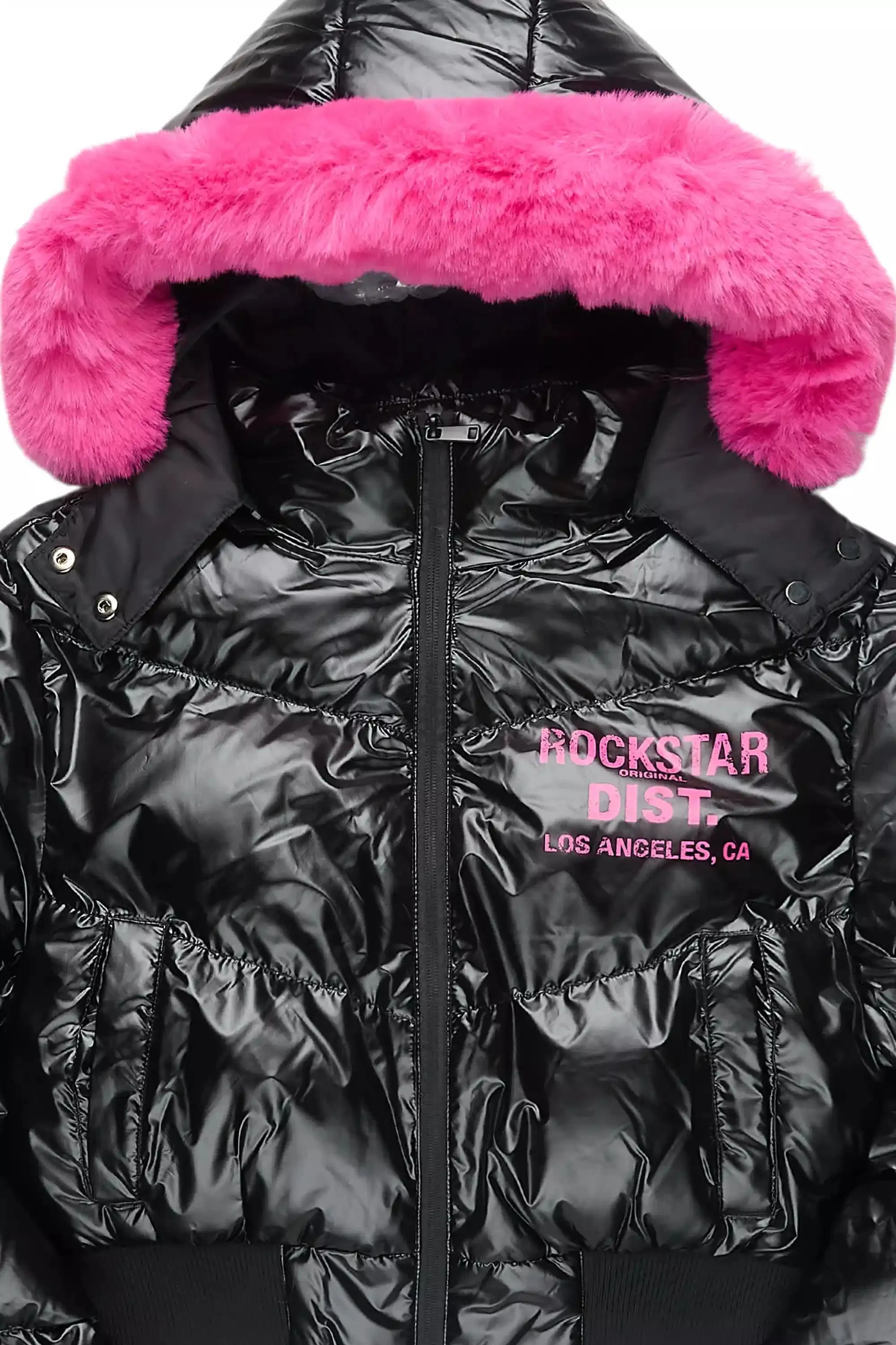 Moncia Black/Pink Puffer Jacket sold by Rockstar Original product image thumbnail 3