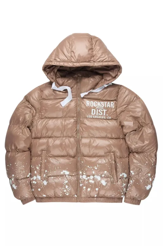 Art Dist. 2.0 Mocha Puffer Jacket sold by Rockstar Original