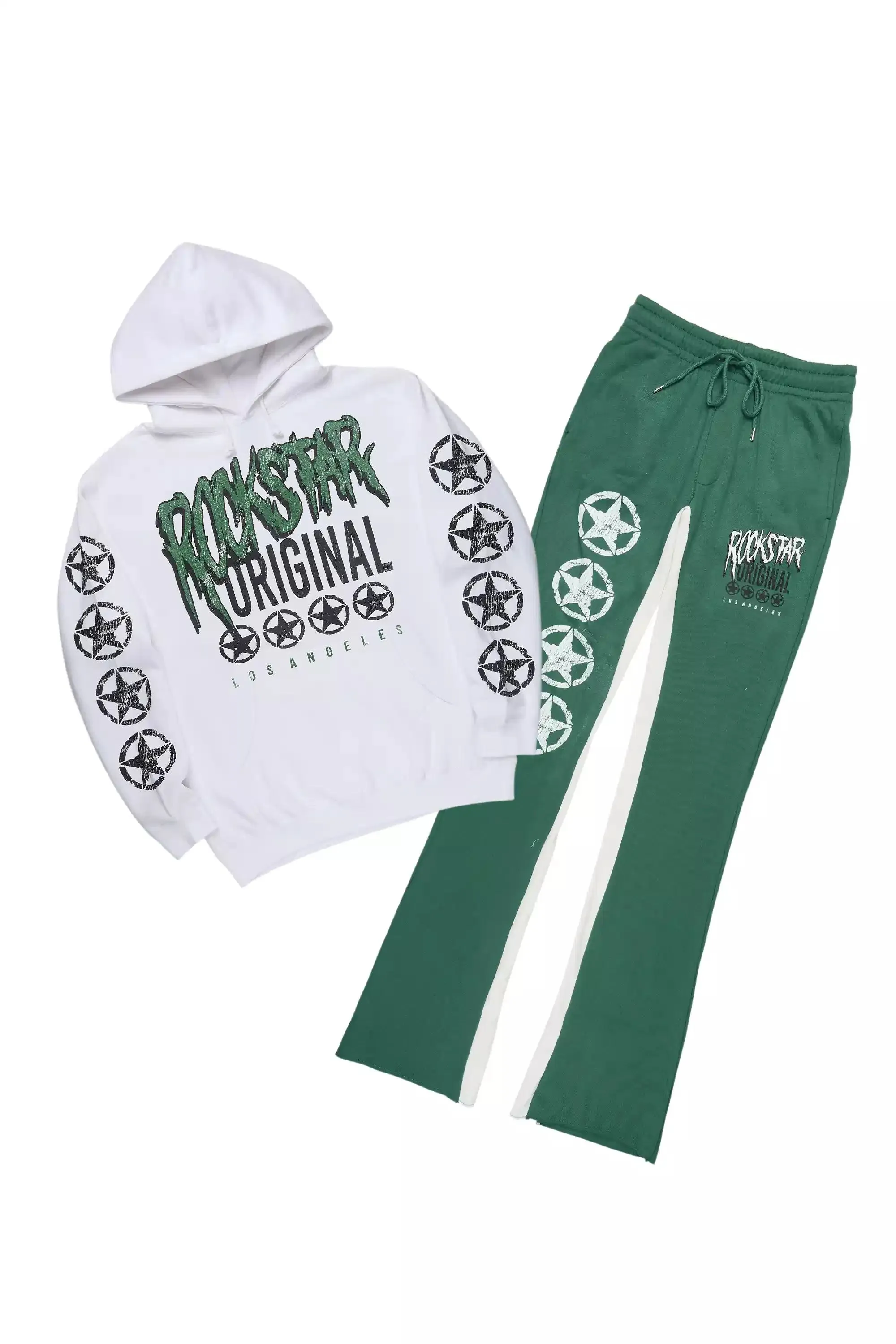 Wizzurd White/Green Hoodie Stacked Track Set sold by Rockstar Original