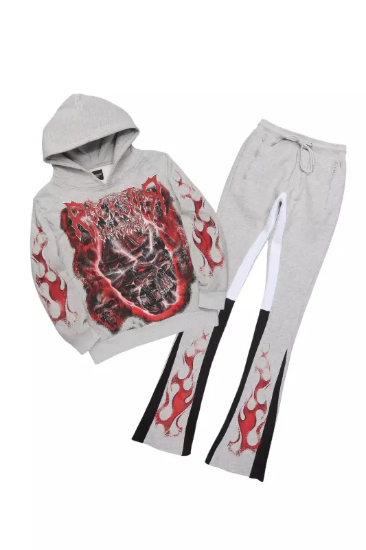 Torrez Heather Grey/Red Hoodie/Stacked Track Set sold by Rockstar Original