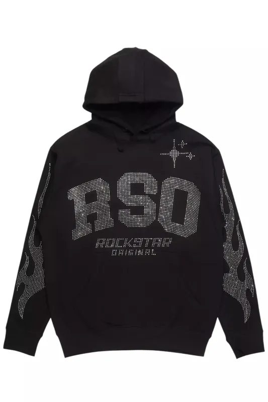 Merek Black/Silver Rhinestone Graphic Hoodie sold by Rockstar Original