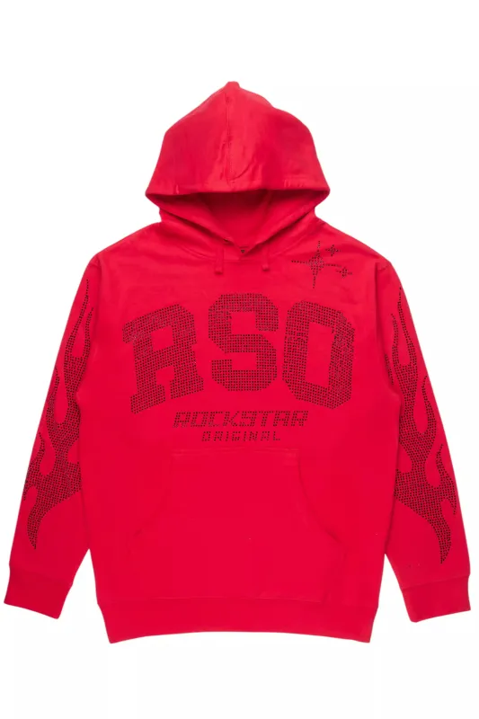 Merek Red/Black Rhinestone Graphic Hoodie sold by Rockstar Original