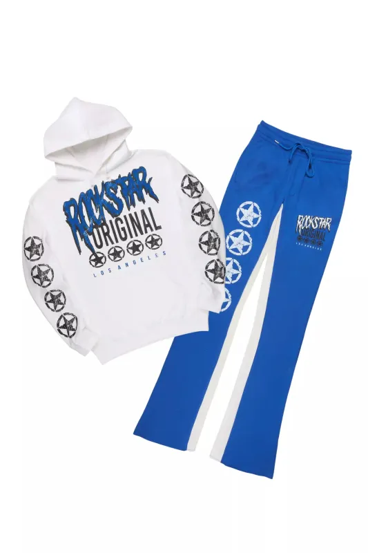 Wizzurd White/Royal Blue Hoodie Stacked Track Set sold by Rockstar Original