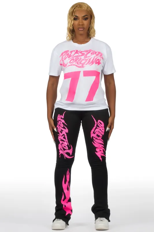 Tayonna White/Black T-Shirt Trackset sold by Rockstar Original