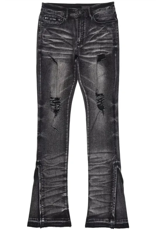 Jaymes Grey Stacked Flare Jean sold by Rockstar Original