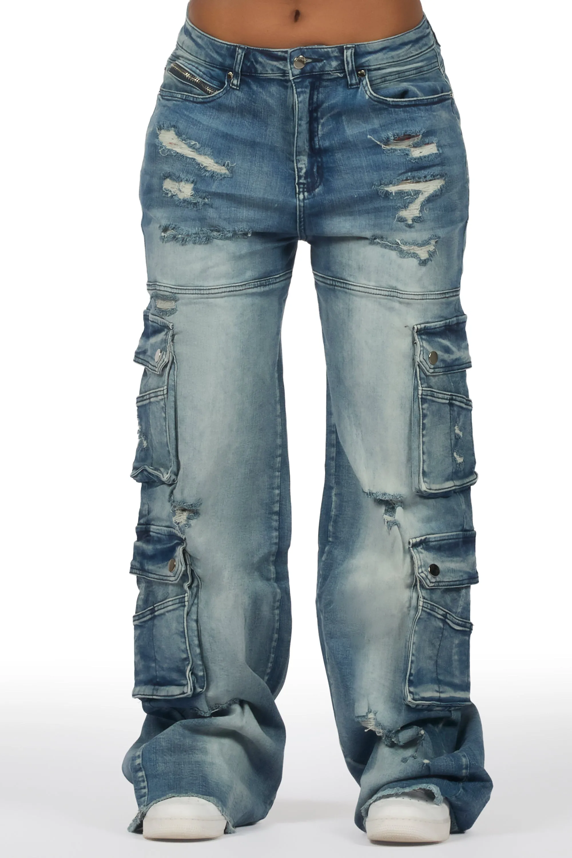 Taite Med. Wash Baggy Cargo Jean sold by Rockstar Original