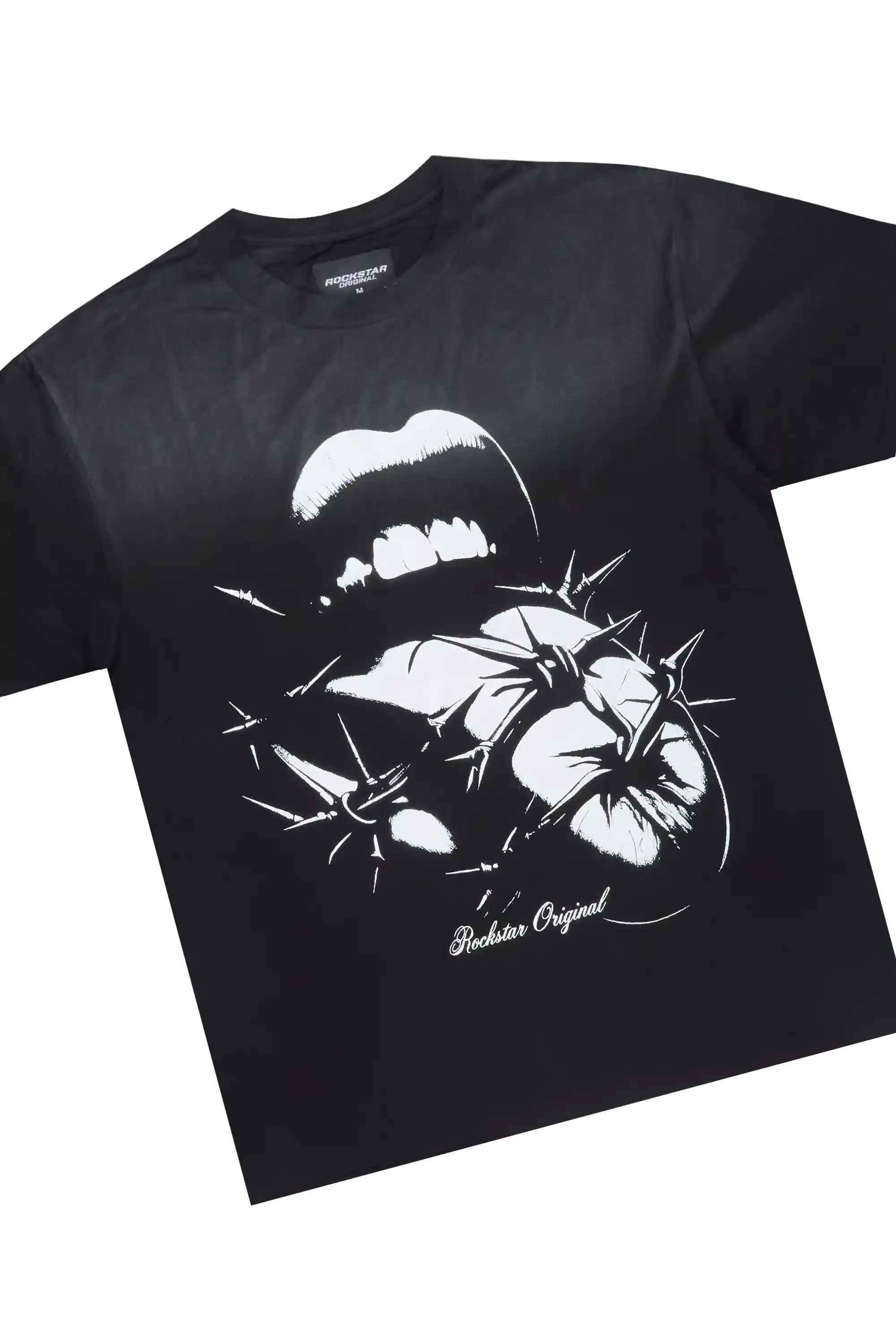 Schmear Black Oversized Graphic T-Shirt/Painted Stacked Flare Jean Bundle sold by Rockstar Original product image thumbnail 2