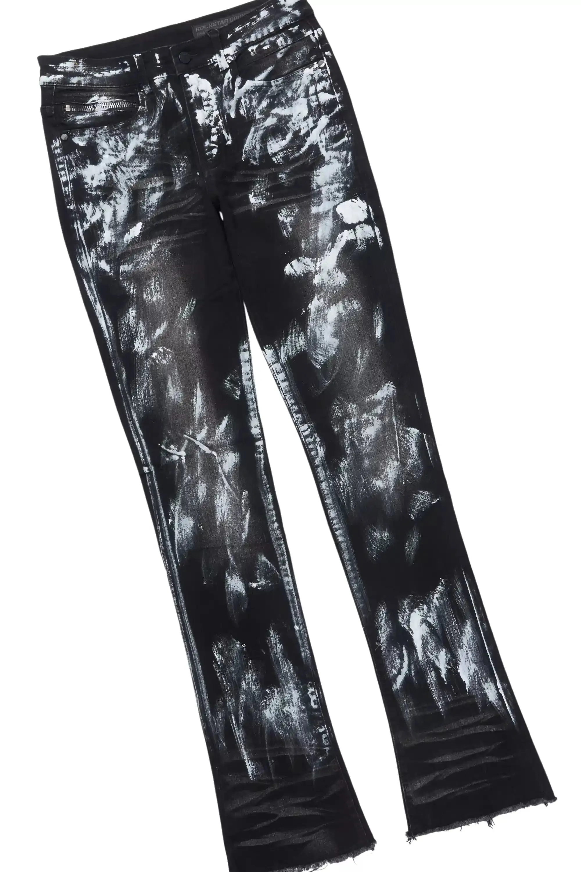 Schmear Black Oversized Graphic T-Shirt/Painted Stacked Flare Jean Bundle sold by Rockstar Original product image thumbnail 3