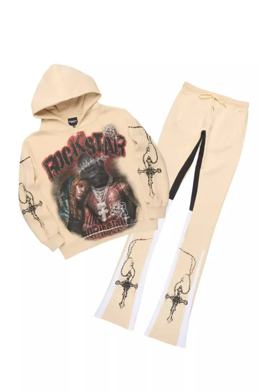 Vontae Beige/Black Hoodie/Super Stacked Track Set sold by Rockstar Original