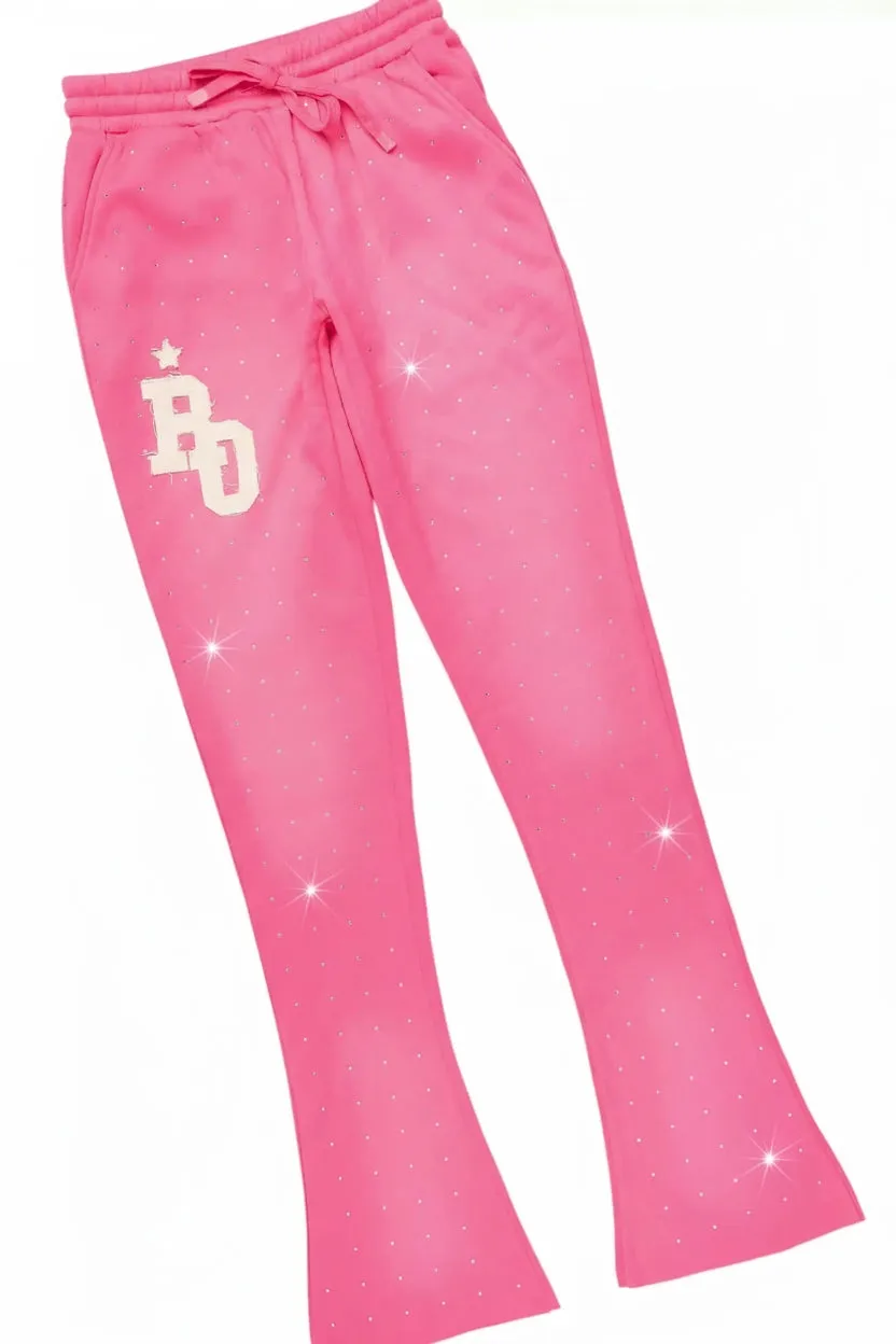 Tyona Pink Rhinestone Stacked Flare Track Set sold by Rockstar Original product image thumbnail 4