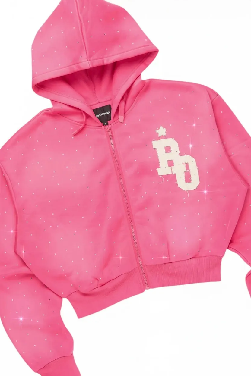 Tyona Pink Rhinestone Stacked Flare Track Set sold by Rockstar Original product image thumbnail 3