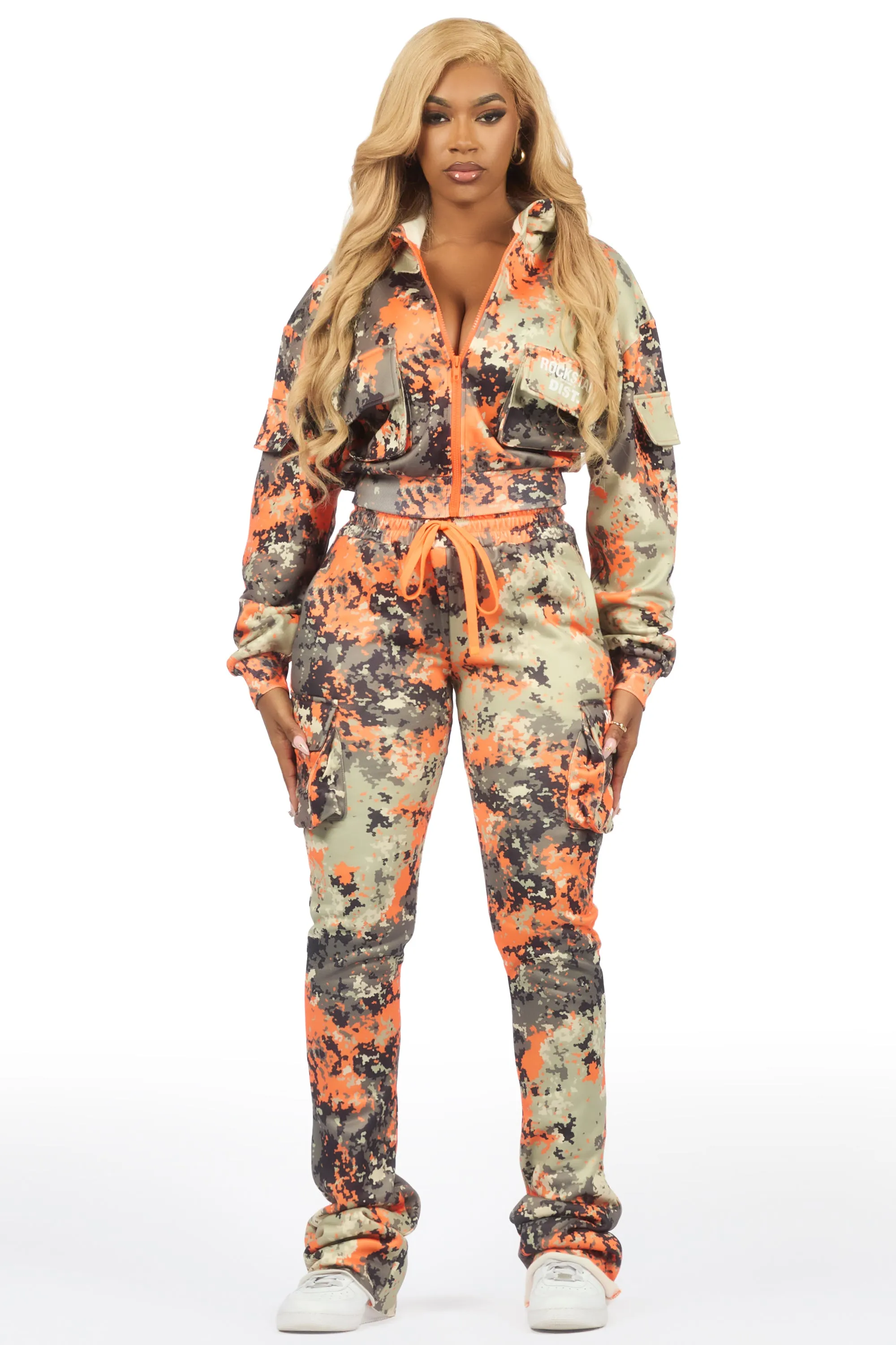 Tehjena Orange Digital Camo Stacked Trackset sold by Rockstar Original