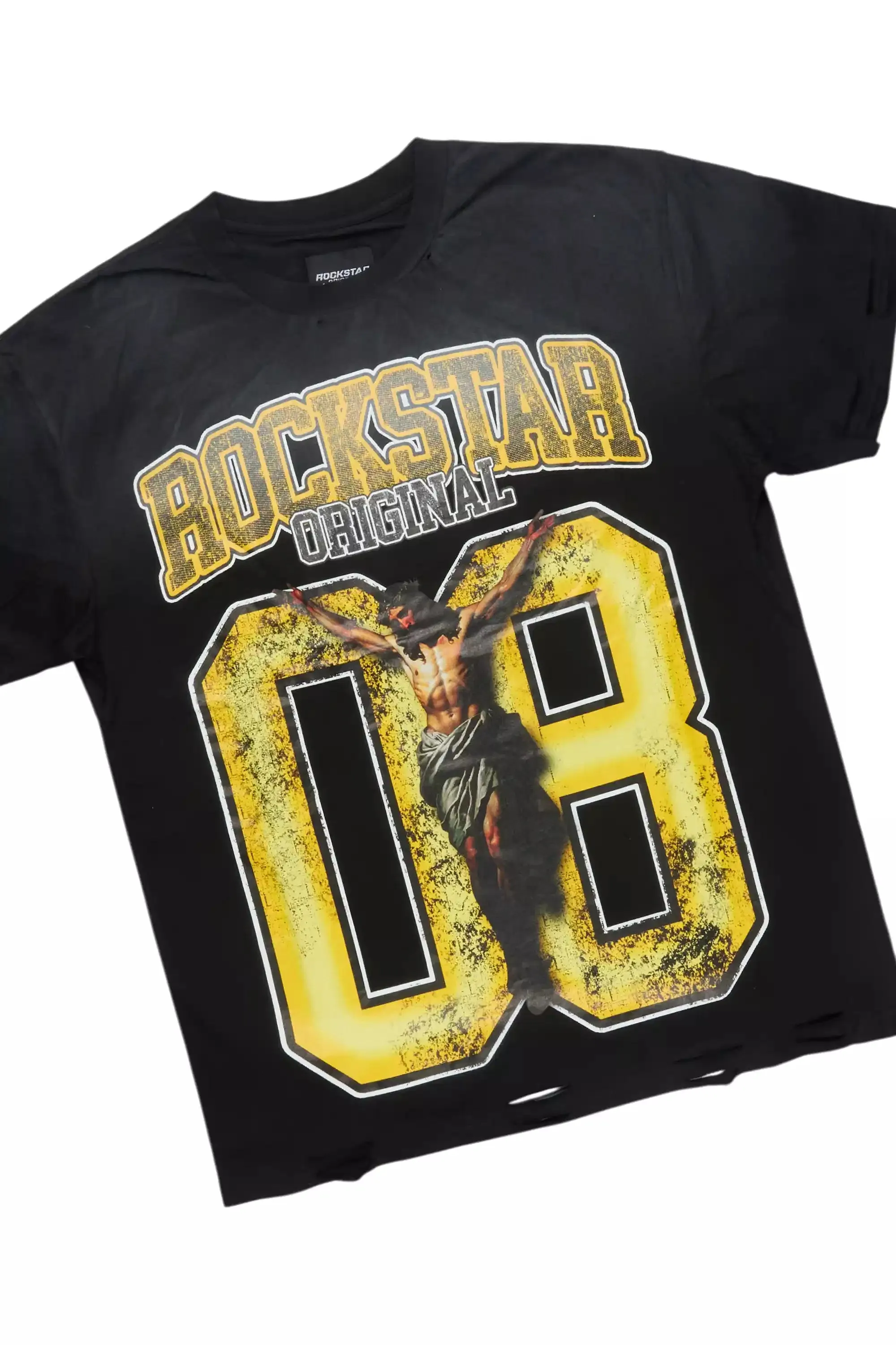 Fields Black Oversized Graphic T-Shirt/Stacked Flare Jean Bundle sold by Rockstar Original product image thumbnail 2