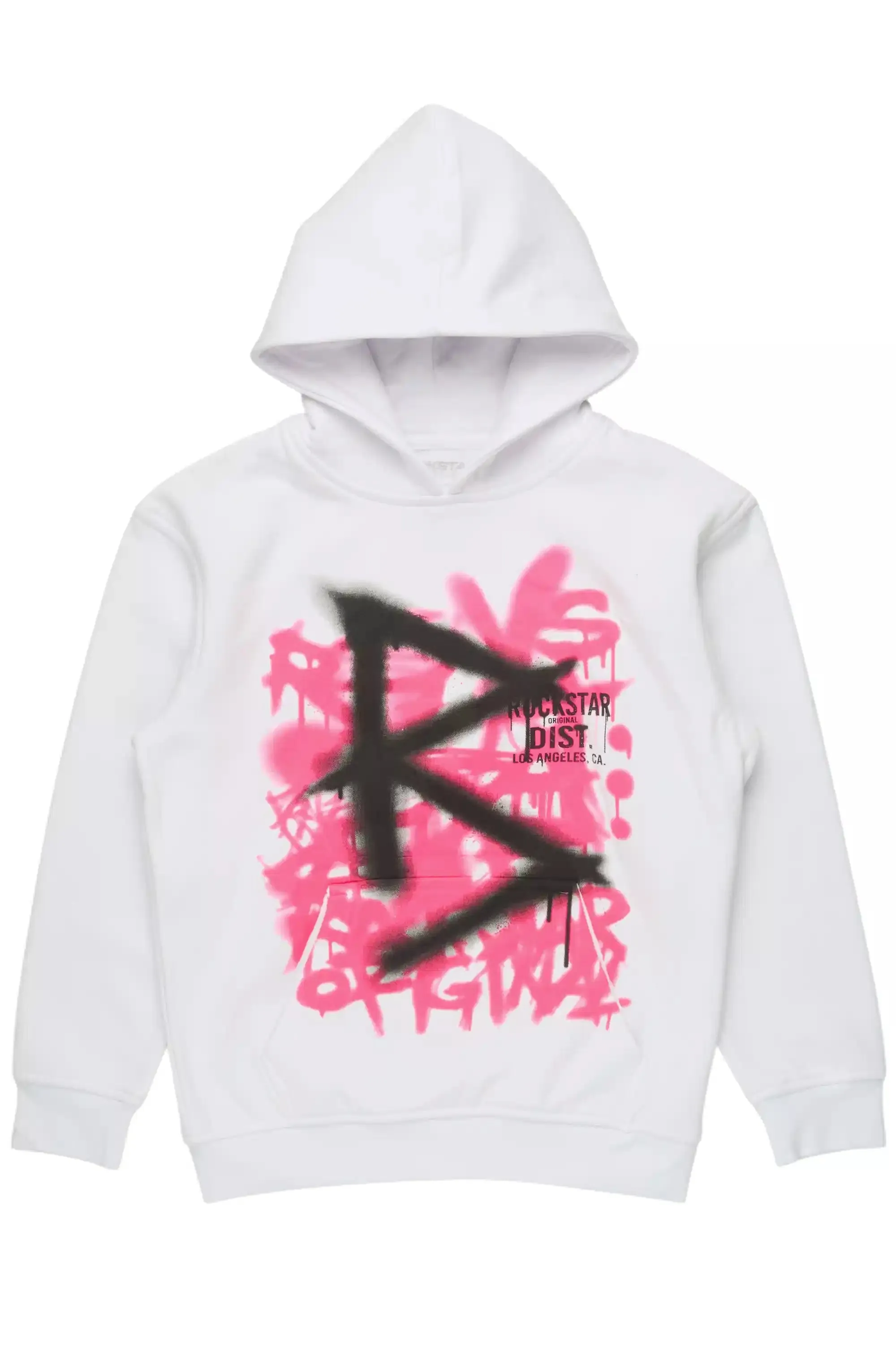 Girls Nahomy White/Pink Graphic Hoodie sold by Rockstar Original