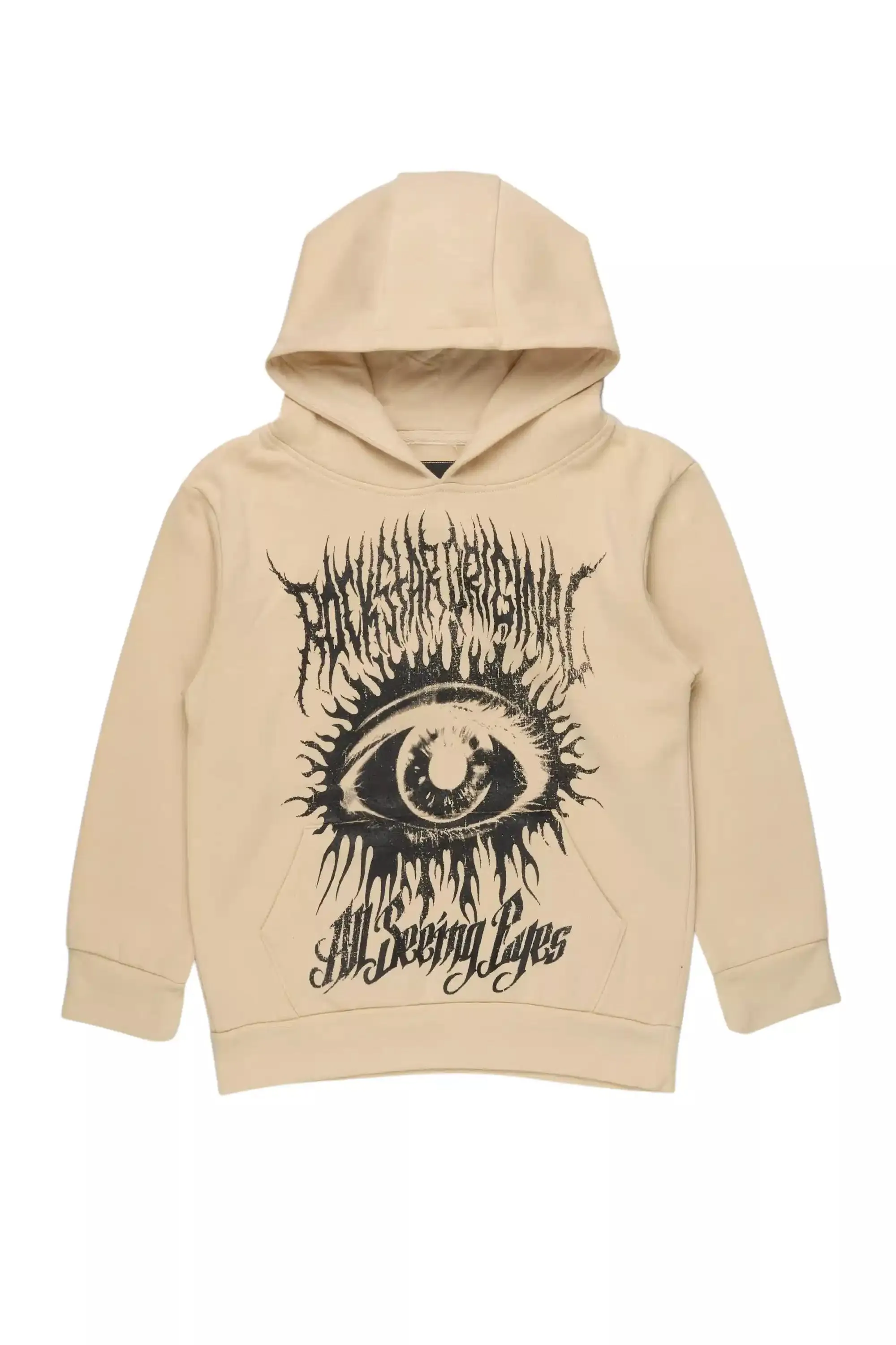 Boys All Seeing Eyes Beige/Black Graphic Hoodie sold by Rockstar Original