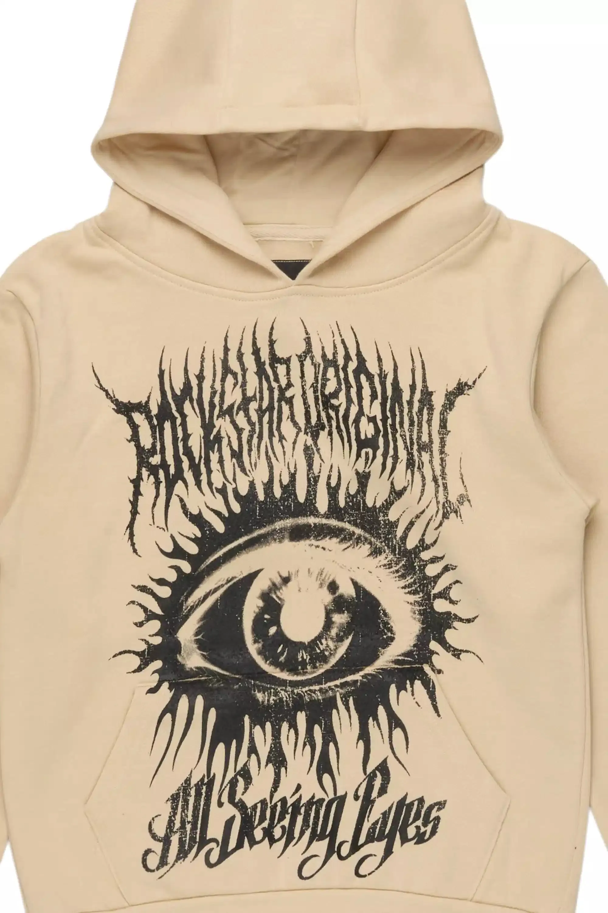 Boys All Seeing Eyes Beige/Black Graphic Hoodie sold by Rockstar Original product image thumbnail 2