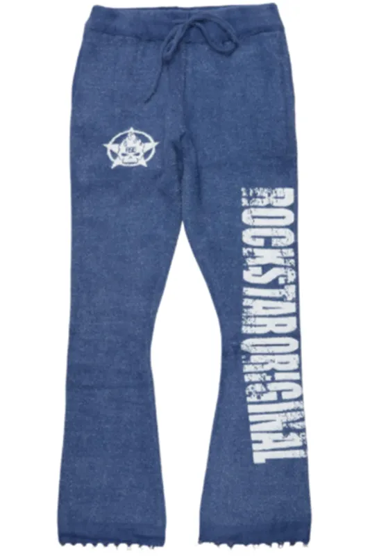 Keeya Navy Mohair Stacked Track Pant sold by Rockstar Original
