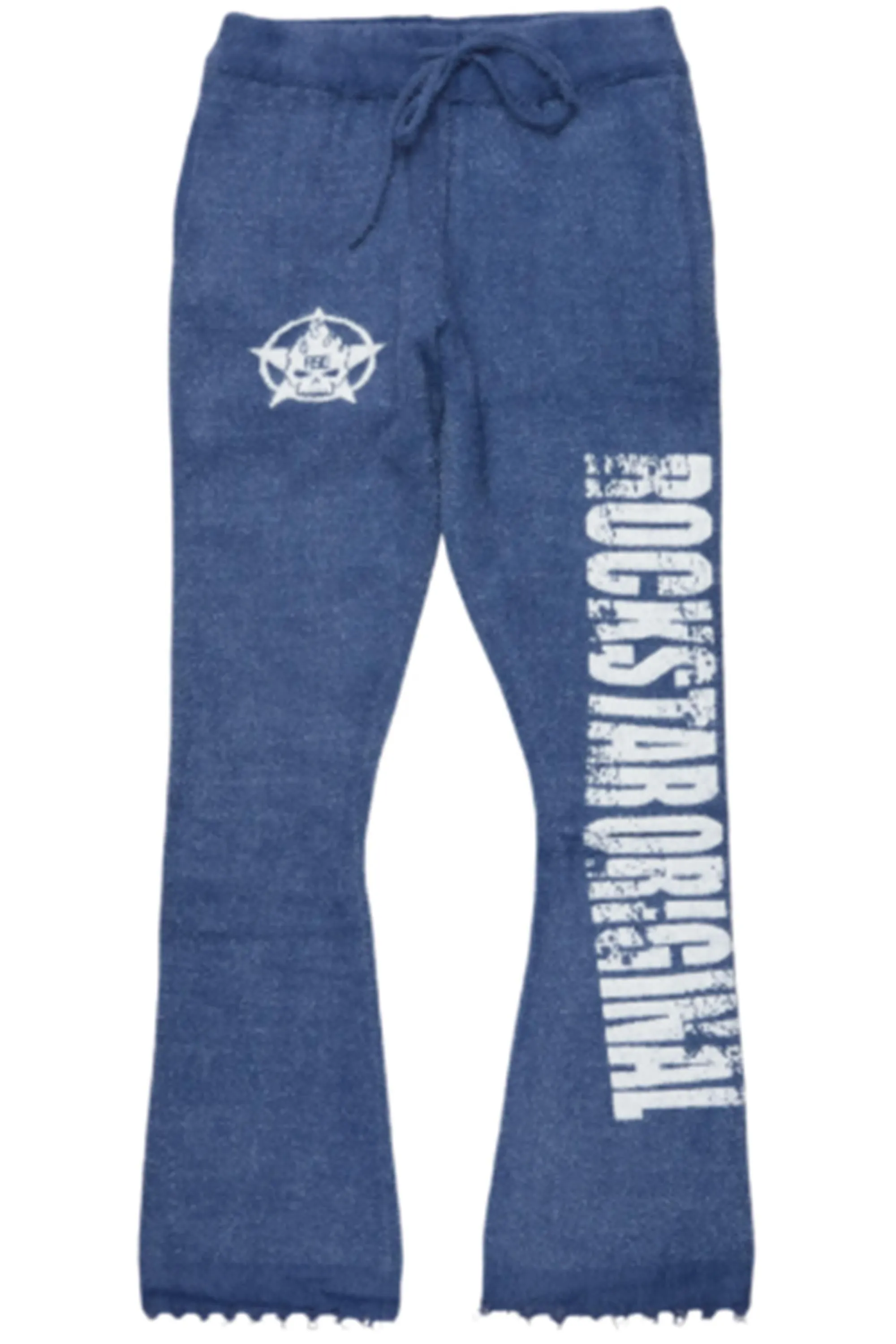 Keeya Navy Mohair Stacked Track Pant sold by Rockstar Original