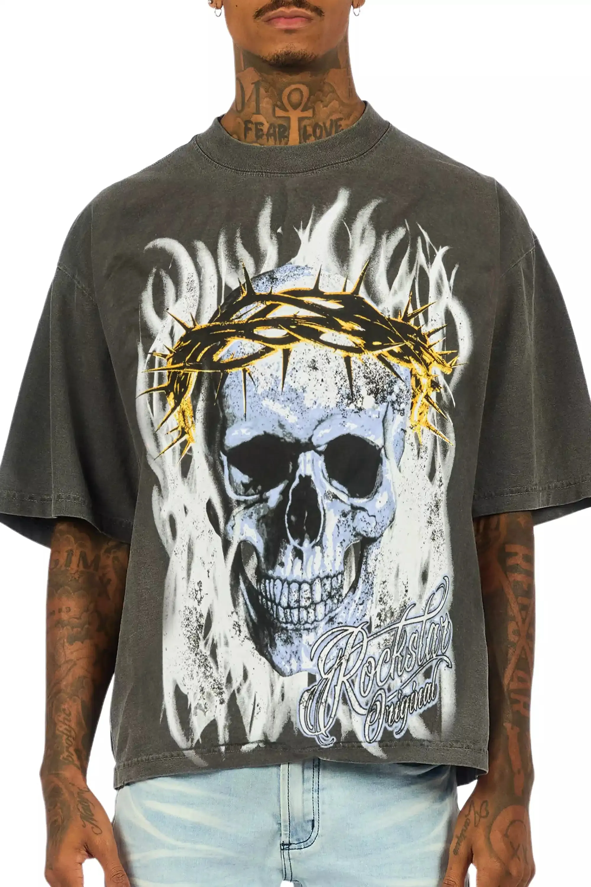 Blaise Charcoal/Multi Oversized Graphic T-Shirt sold by Rockstar Original product image thumbnail 4