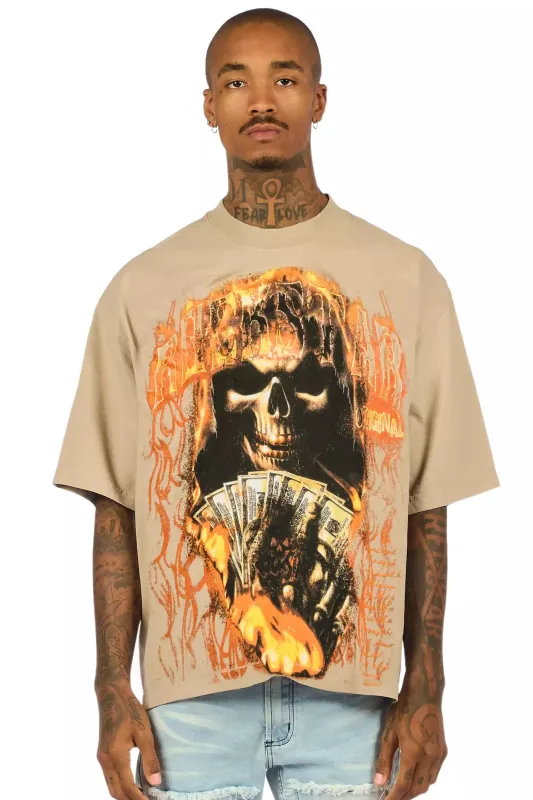 Rome Beige/Multi Oversized Graphic T-Shirt sold by Rockstar Original