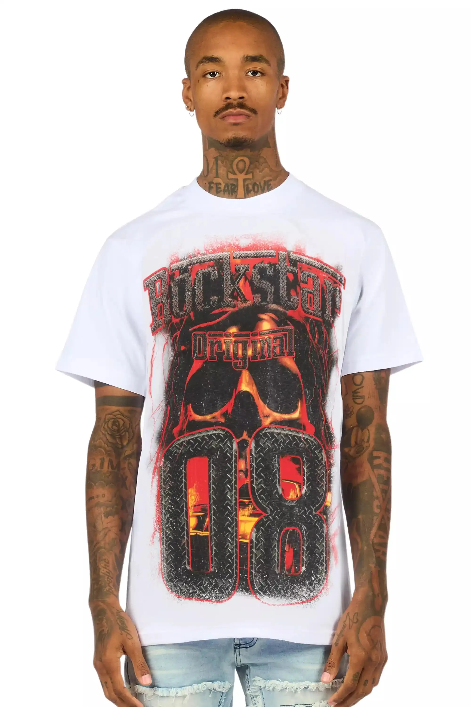 Kure White/Multi Oversized Graphic T-Shirt sold by Rockstar Original