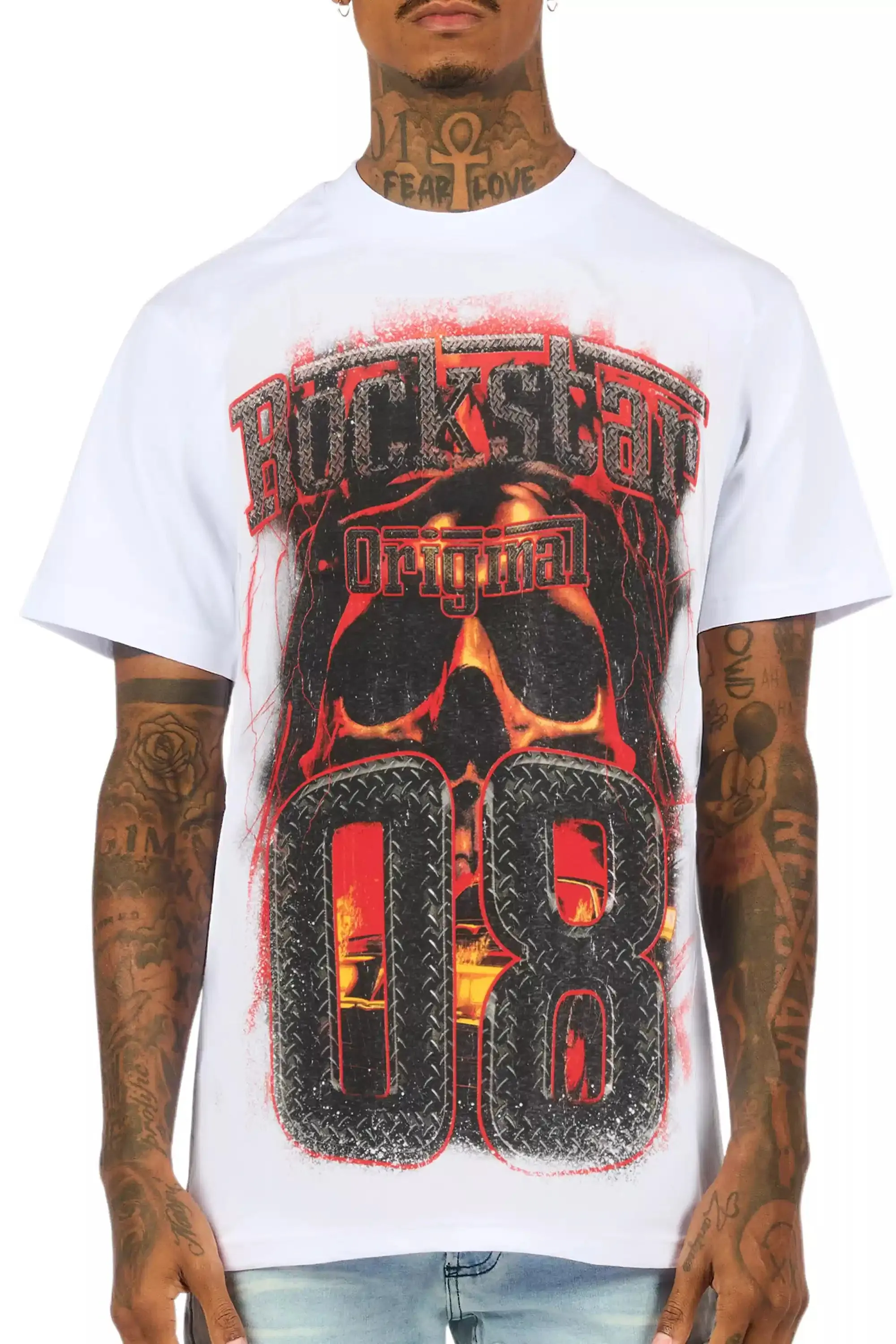 Kure White/Multi Oversized Graphic T-Shirt sold by Rockstar Original product image thumbnail 4