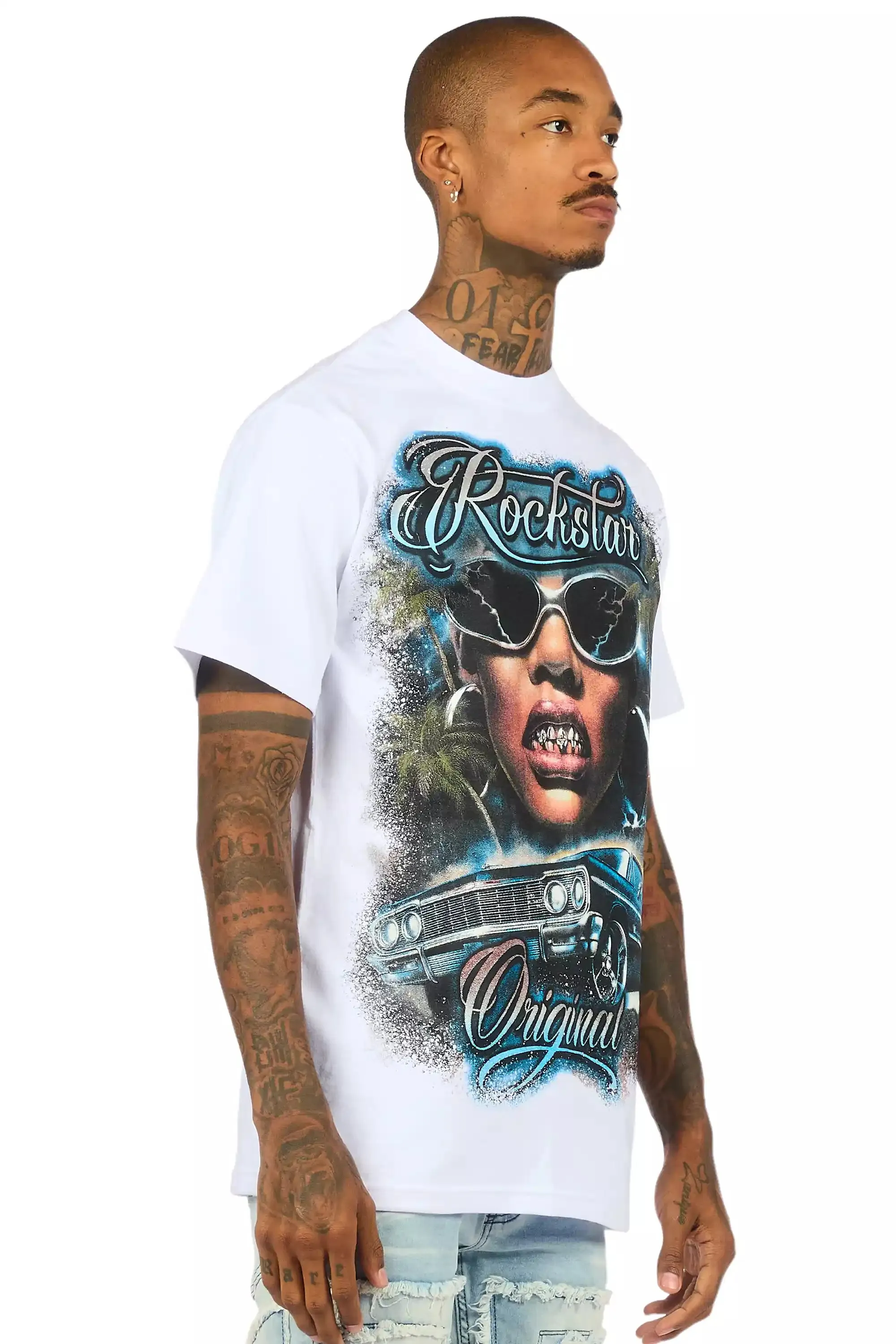 Ozair White/Multi Oversized Graphic T-Shirt sold by Rockstar Original product image thumbnail 3