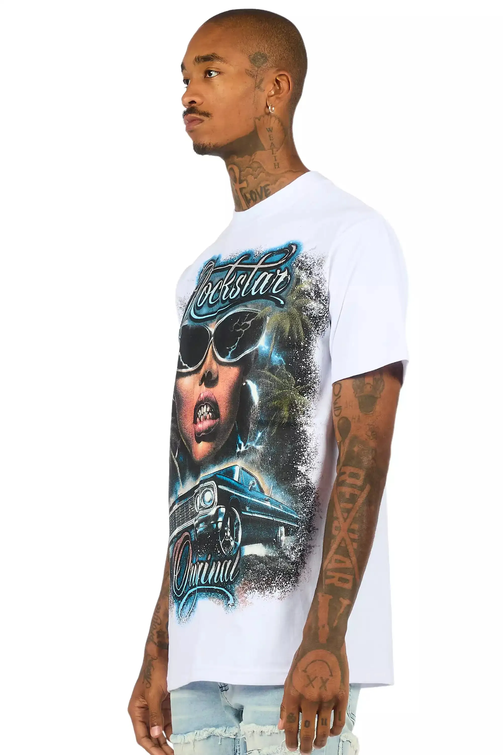 Ozair White/Multi Oversized Graphic T-Shirt sold by Rockstar Original product image thumbnail 4