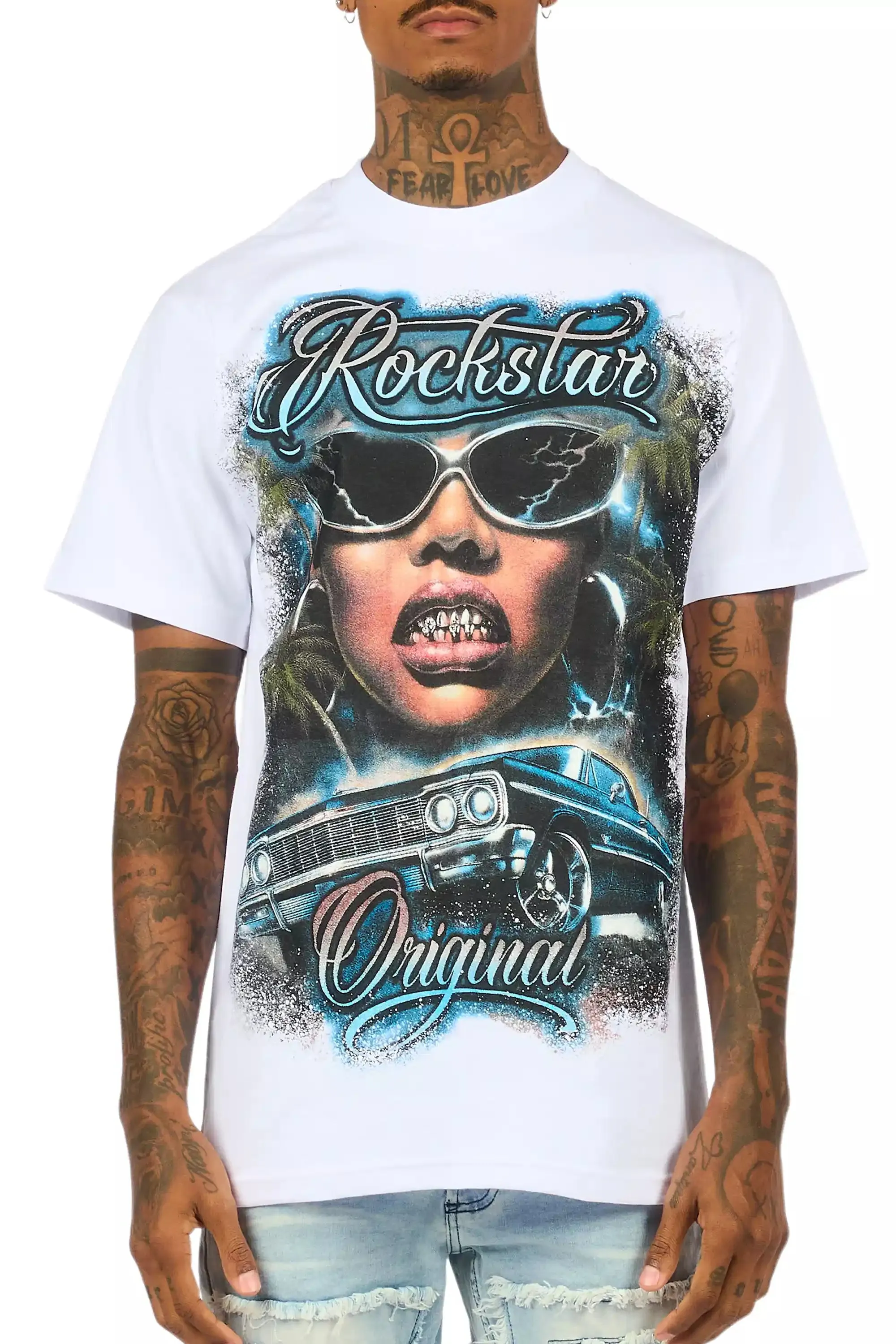 Ozair White/Multi Oversized Graphic T-Shirt sold by Rockstar Original product image thumbnail 5