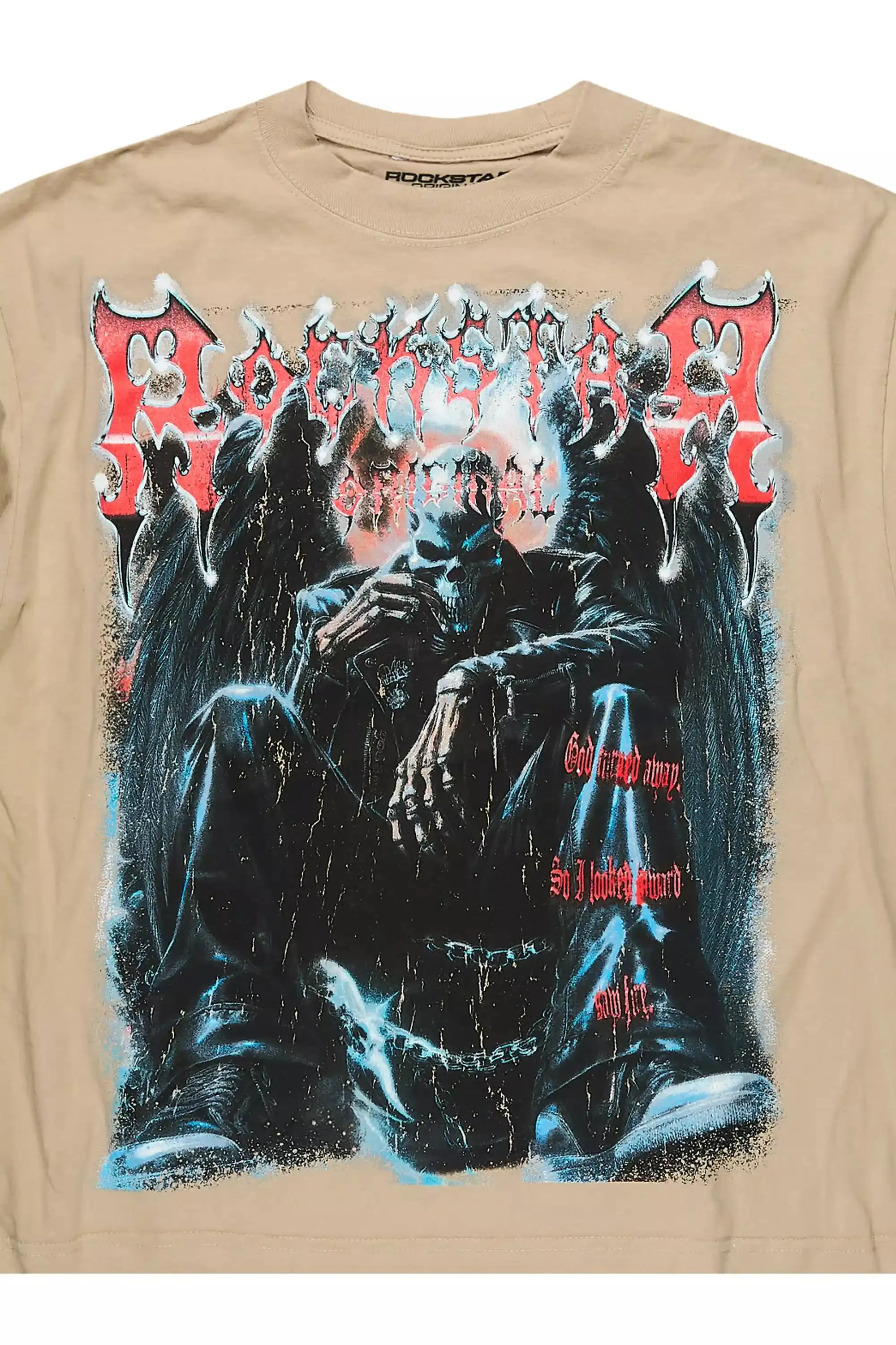 Krowne Beige/Black Oversized Graphic T-Shirt sold by Rockstar Original product image thumbnail 2